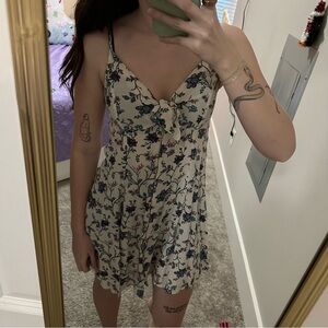 American Eagle Outfitters Cream Floral Print Sundress